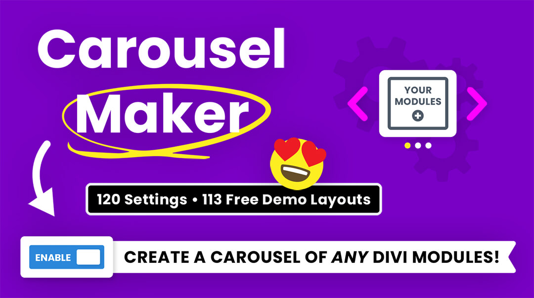 Official Divi Carousel Maker product image published by Pee-Aye Creative